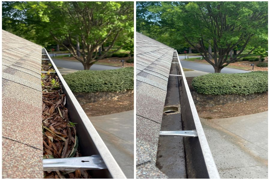 Gutter Cleaning Before & After 1
