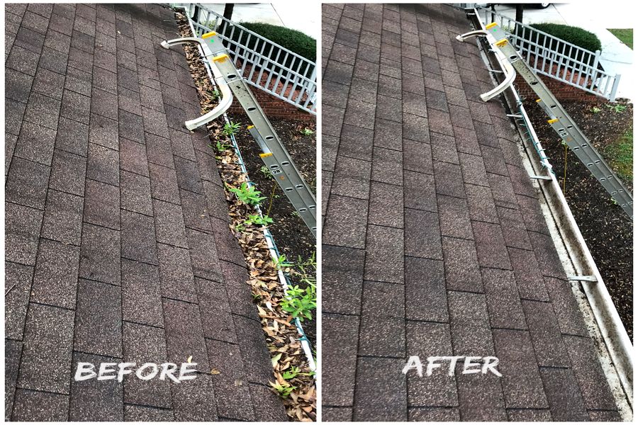 Gutter Cleaning Before & After 2